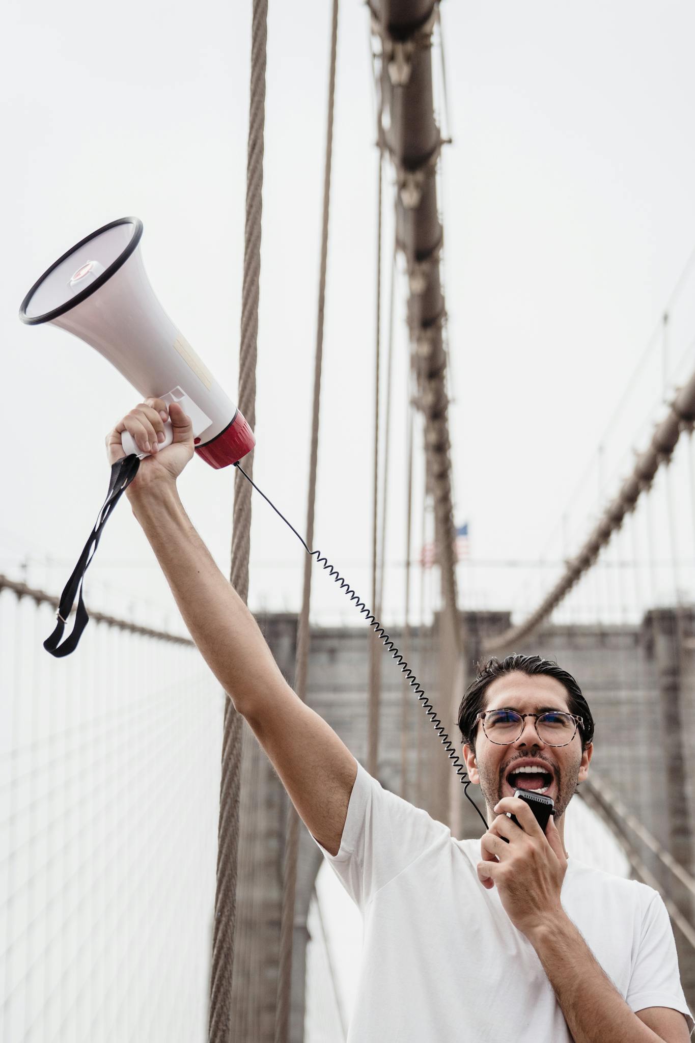 Man holding a Megaphone